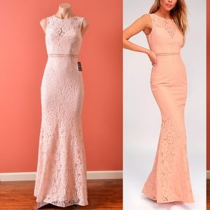 Lulu’s Music of The Heart Crotchet Blush Pink Dres